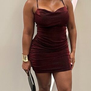 Elegant Burgundy Dress